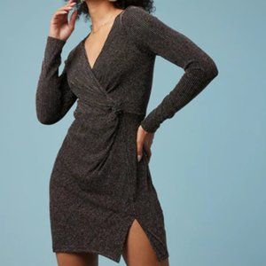 Trixxi NWT Black Long Sleeve Foiled Dress Size L